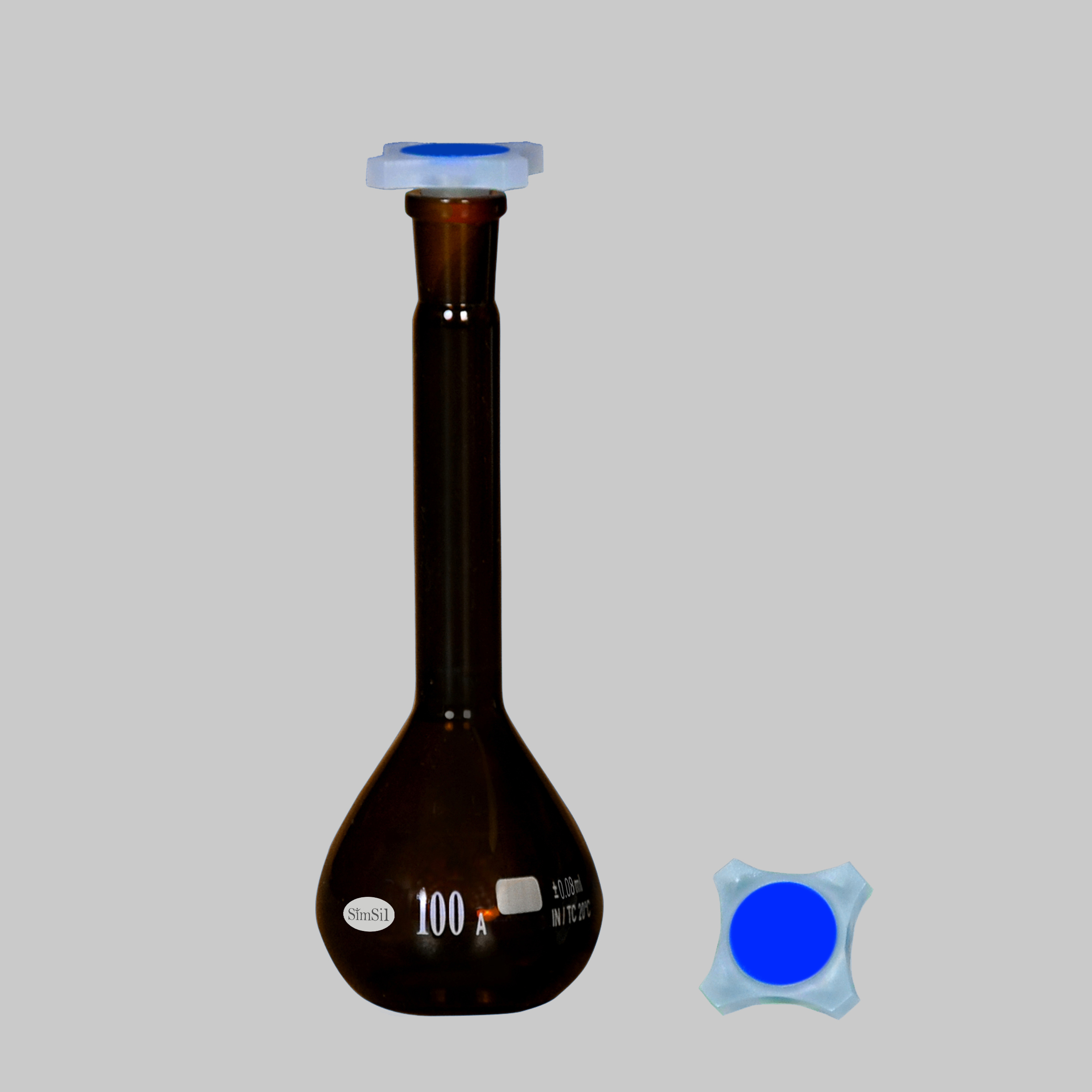 5000 ml Volumetric Flask Class A, Amber Volumetric-with Long Neck and PP Stopper-AMBER Class A Certified Individually